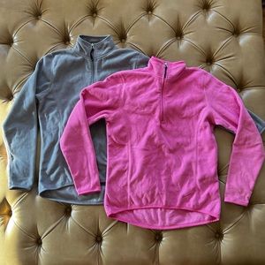2 pc bundle, Women’s size small pink and grey half zip, fleece pull over